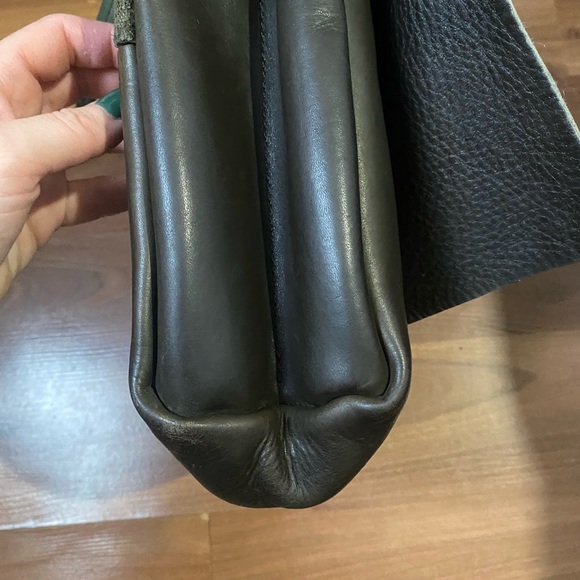 Suede + leather grey shoulder/messenger bag - Picture 11 of 11